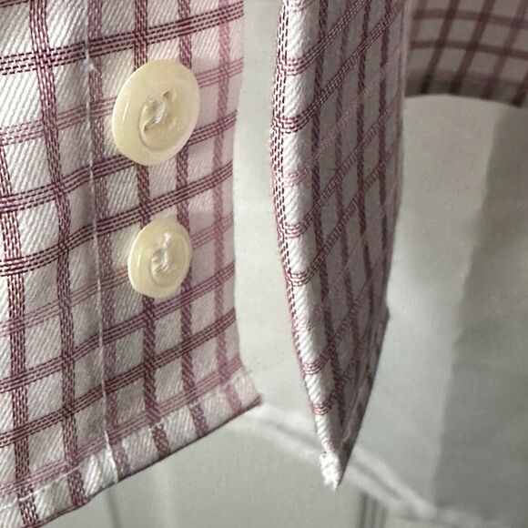 Pronto Uomo Dress Shirt Sz 17.5 36/37 Tall No Iron Classic Fit Egyptian Cotton - Picture 5 of 12